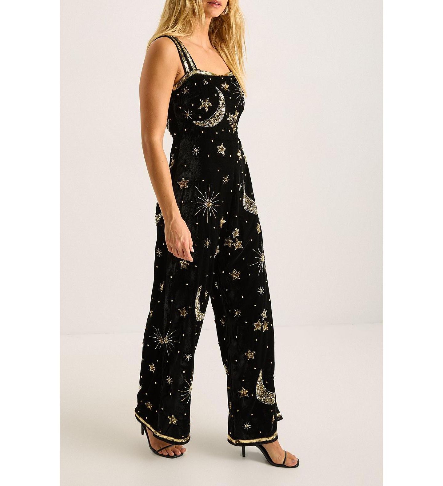 Женский комбинезон Nasty Gal Celestial Square Neck Jumpsuit, цвет: Чёрный — фото 8