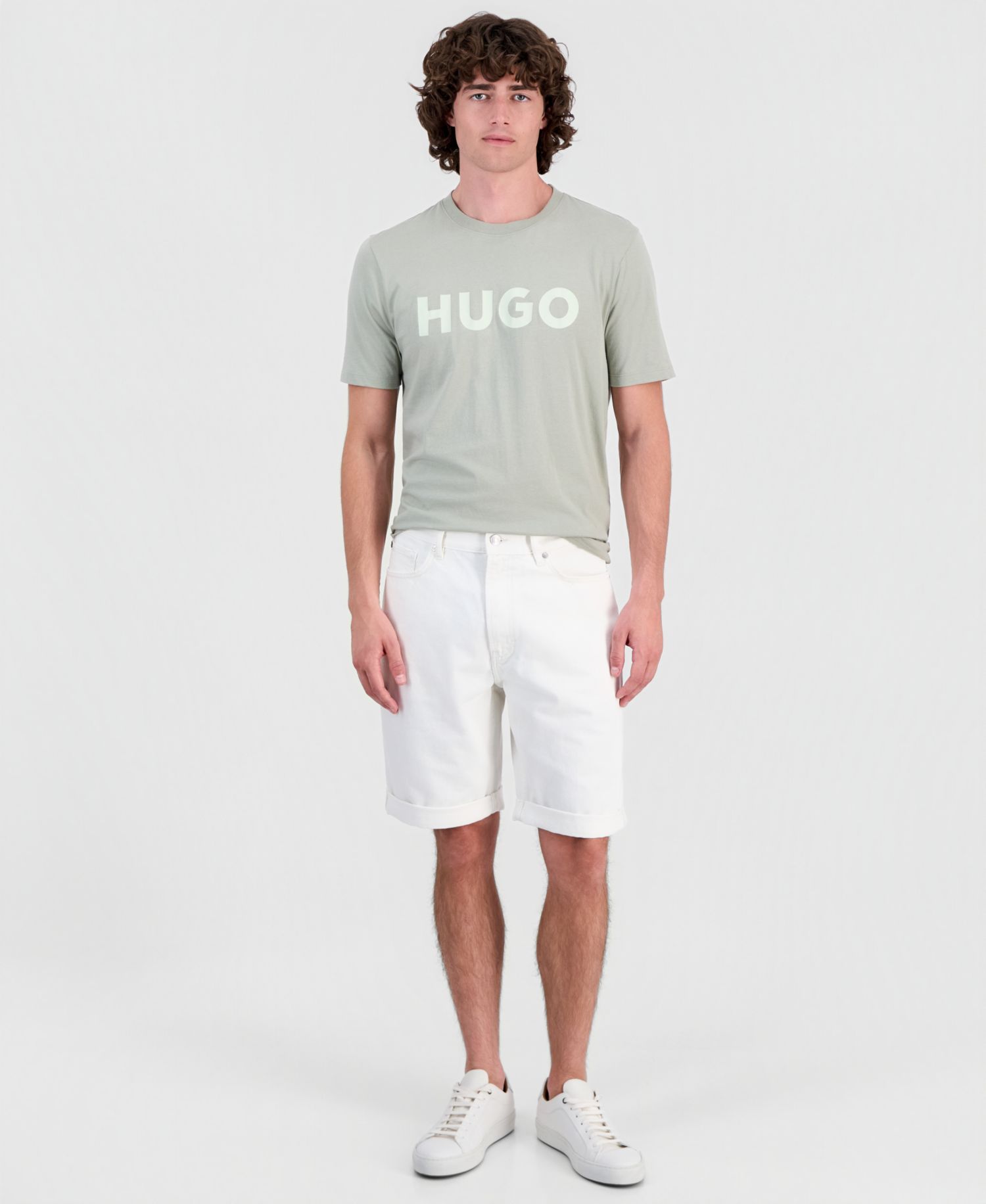 HUGO by Men's Tapered-Fit Jean Shorts