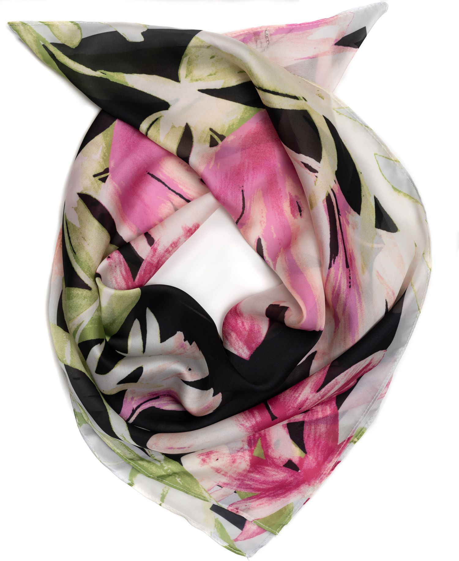 Brush Floral Square Scarf
