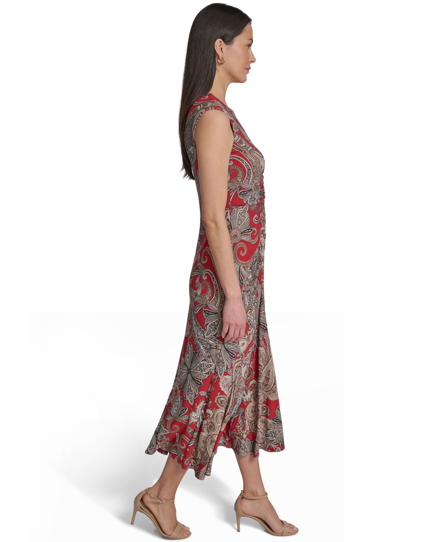 Women's V-Neck Printed Dress