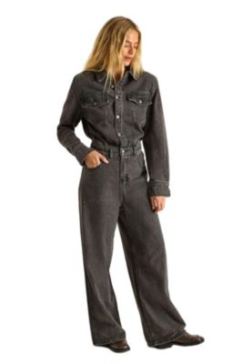 Women's Denim Shoulder Pad Boilersuit