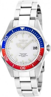 Men's 17047 Pro Diver Quartz 3 Hand White Dial Watch