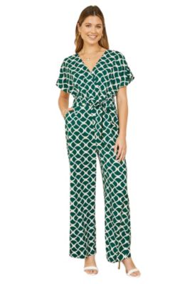 Women's Geometric Print Wrap Jumpsuit