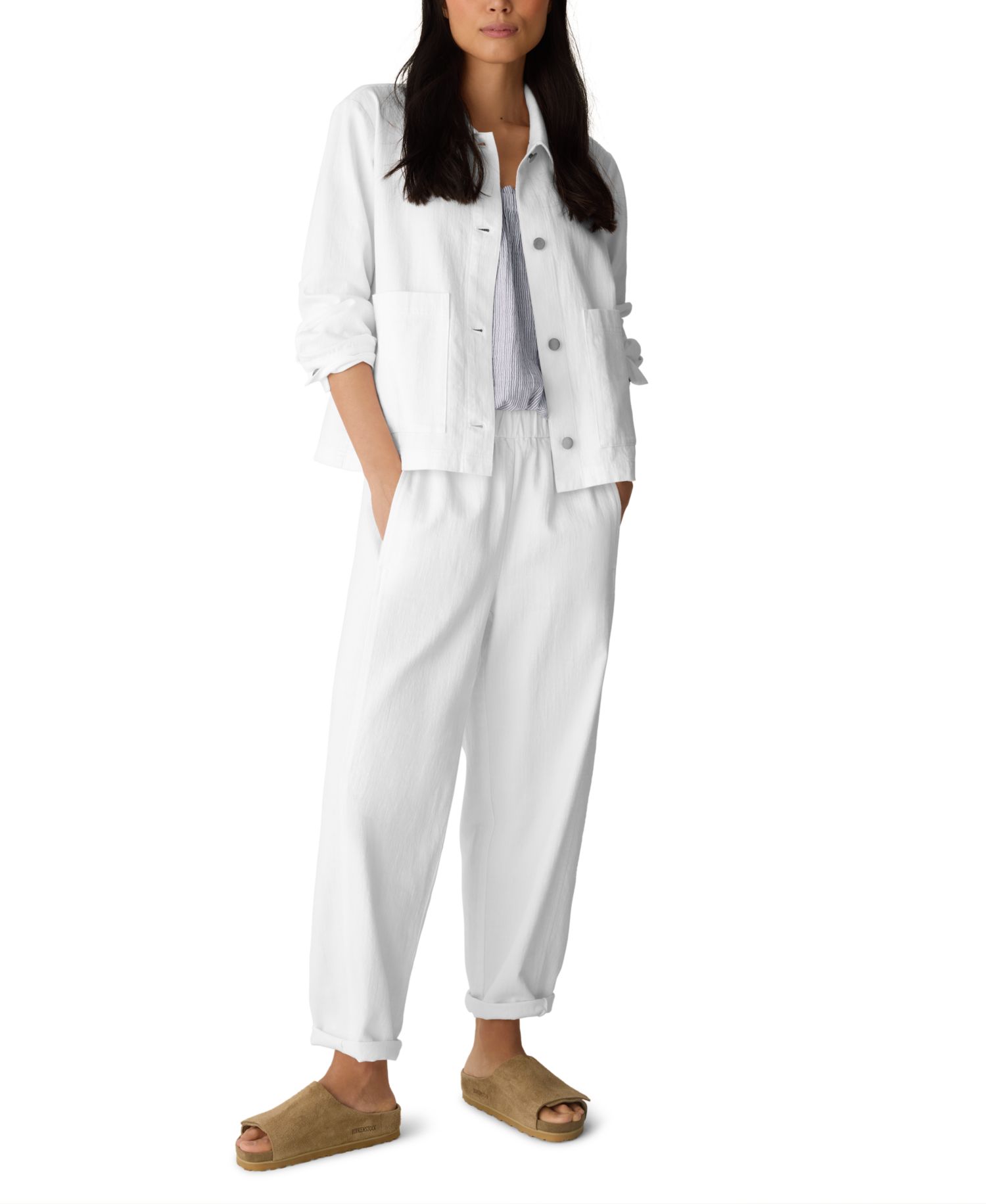 Eileen Fisher Women's Elastic Waistband Lantern Ankle-Length Pants, Regular, Plus And Petites