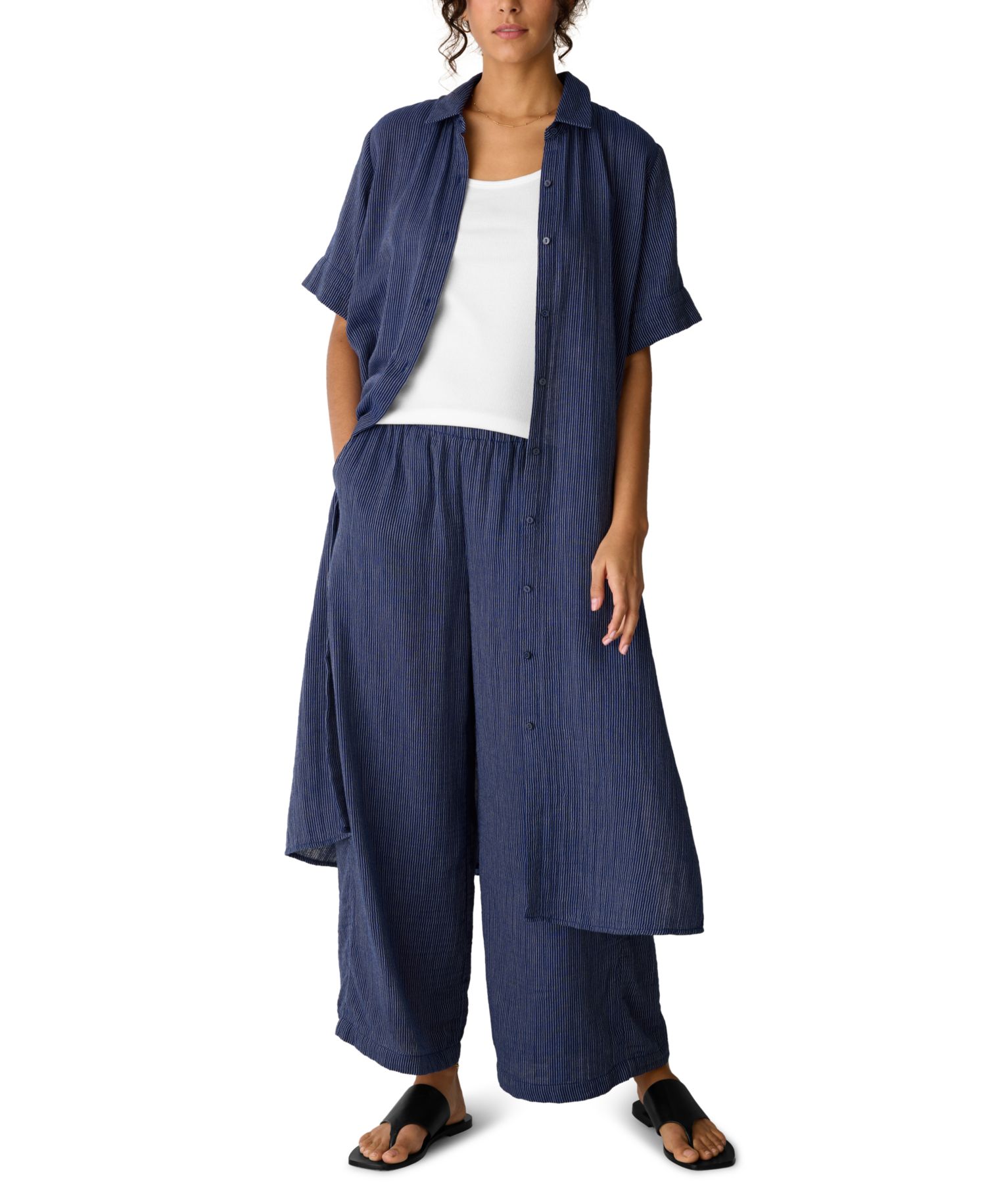 Eileen Fisher Women's Cotton Wide-Leg Pants, Regular, Plus And Petites