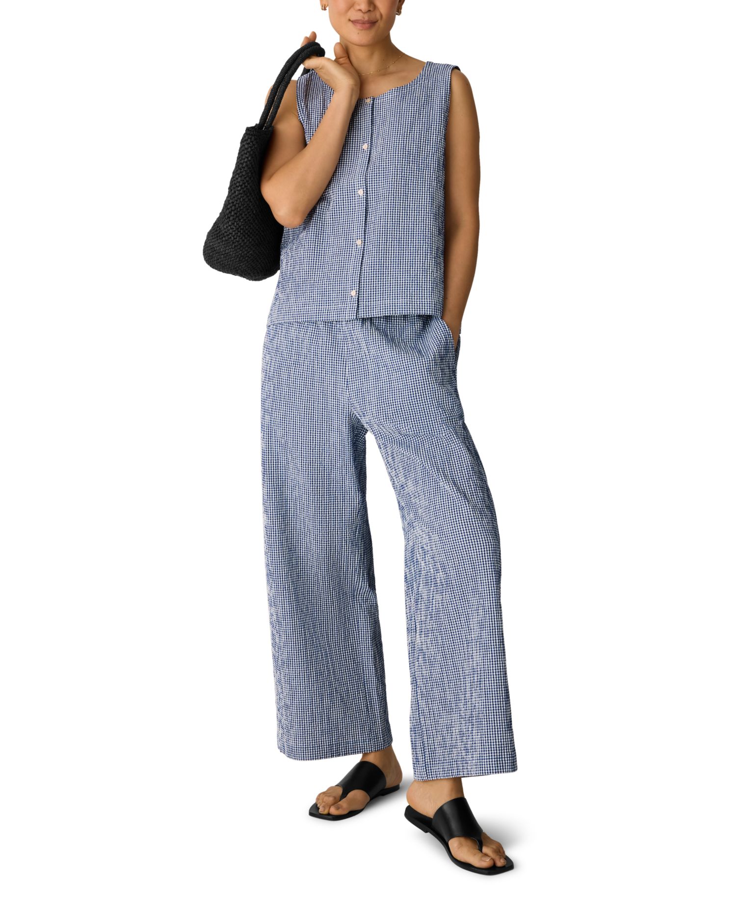 Eileen Fisher Women's Mid-Rise Wide-Leg Ankle-Length Pants, Regular, Plus And Petites