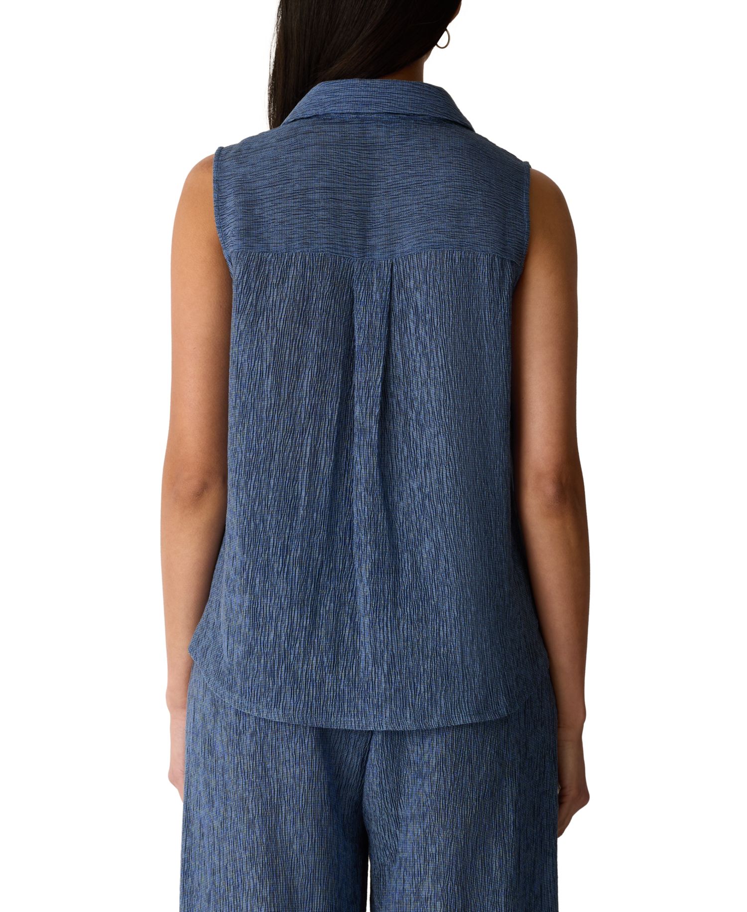 Women's Classic Collar A-Line Sleeveless Shirt, Regular And Plus