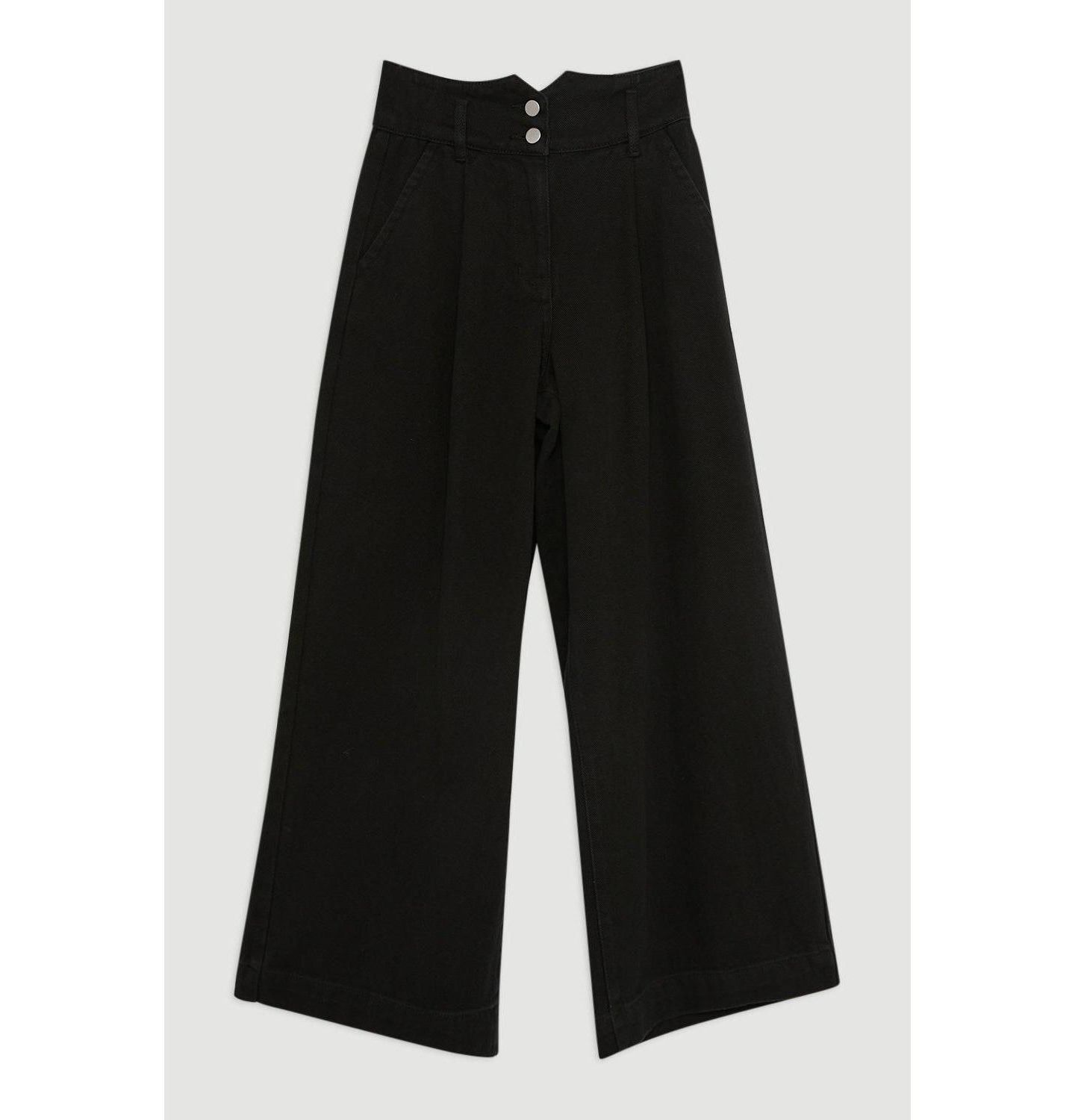 Женские джинсы Karen Millen Denim Wide Leg High Waisted, цвет: Чёрный — фото 6