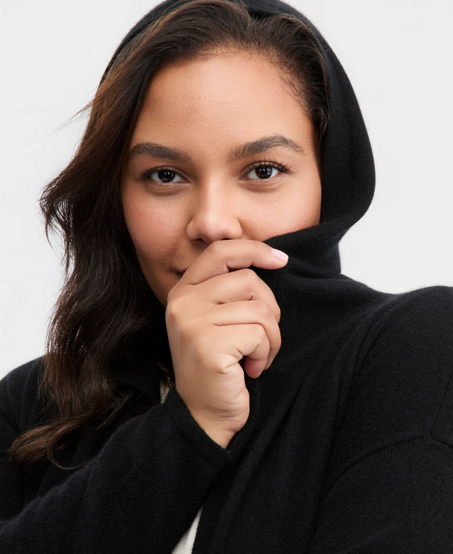 Petite's 100% Cashmere Open-Front Hoodie
