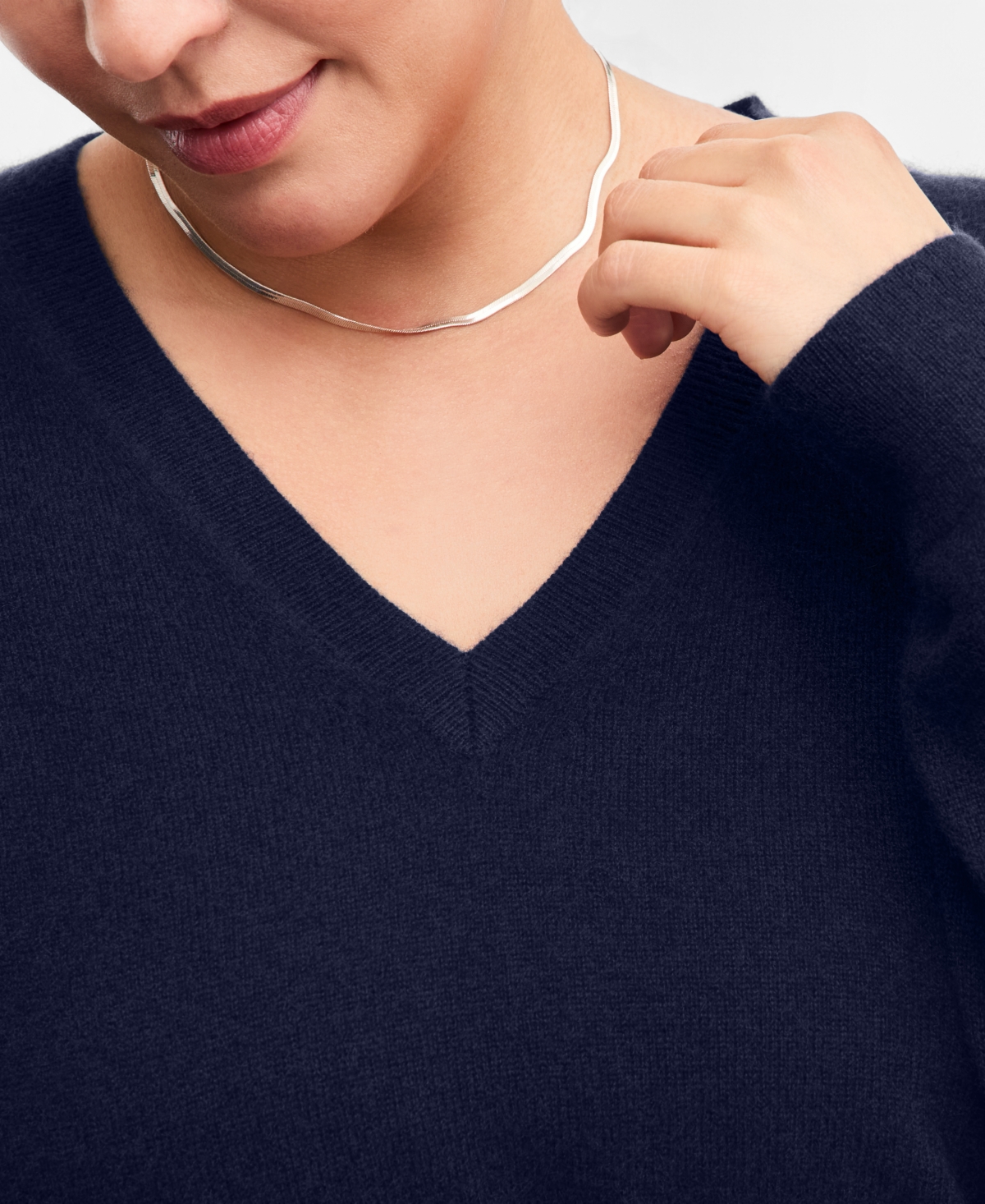 Charter Club Plus 100% Cashmere V-Neck Sweater, Macy's Exclusive