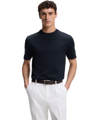 Men's Cotton Regular-Fit Jacquard Structure T-Shirt