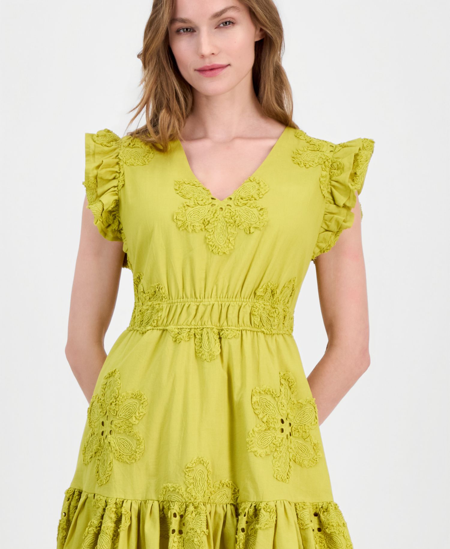 Women's Eyelet Embroidered Cotton A-Line Dress