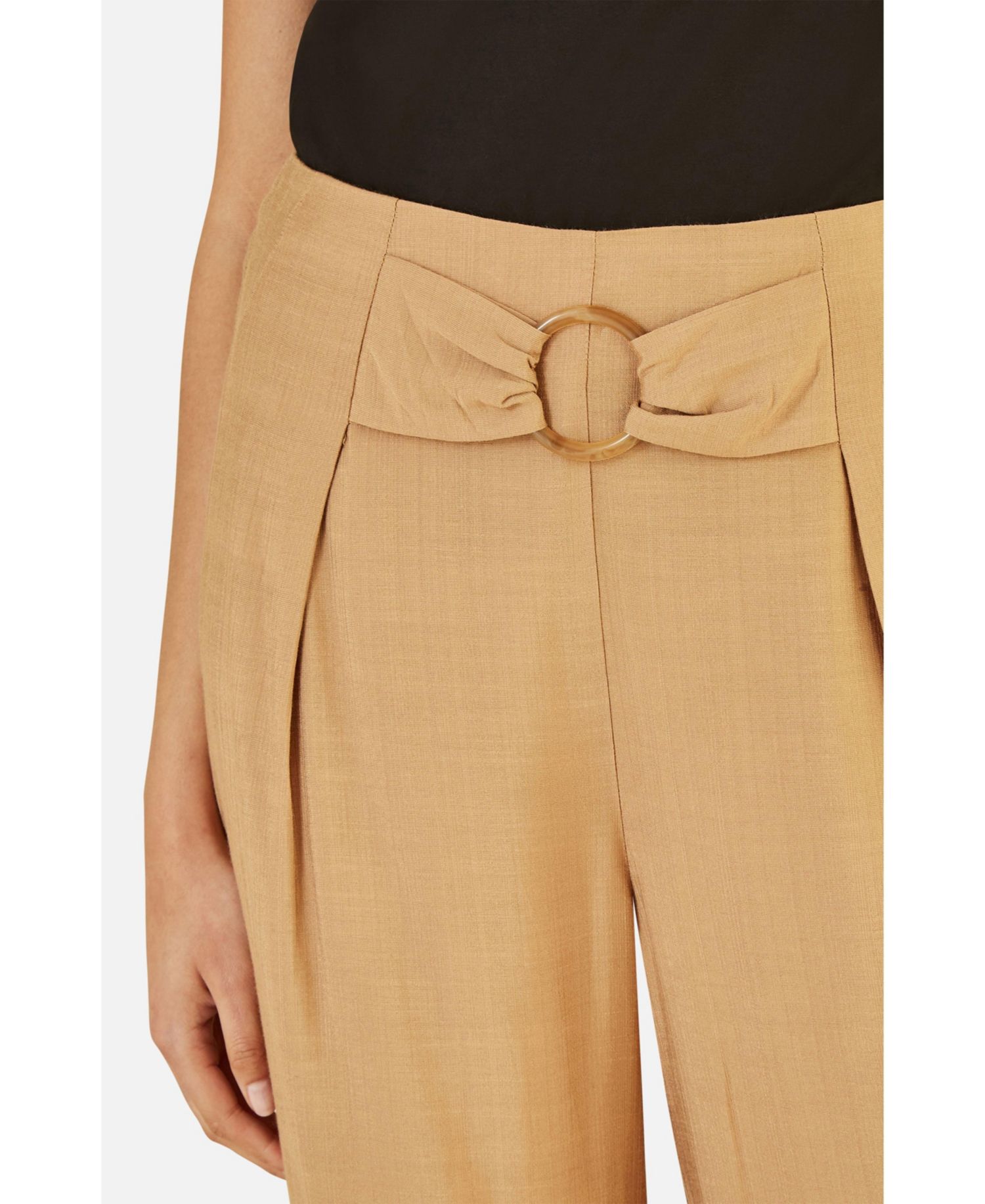 Women's Buckle Detail Wide Leg Pants