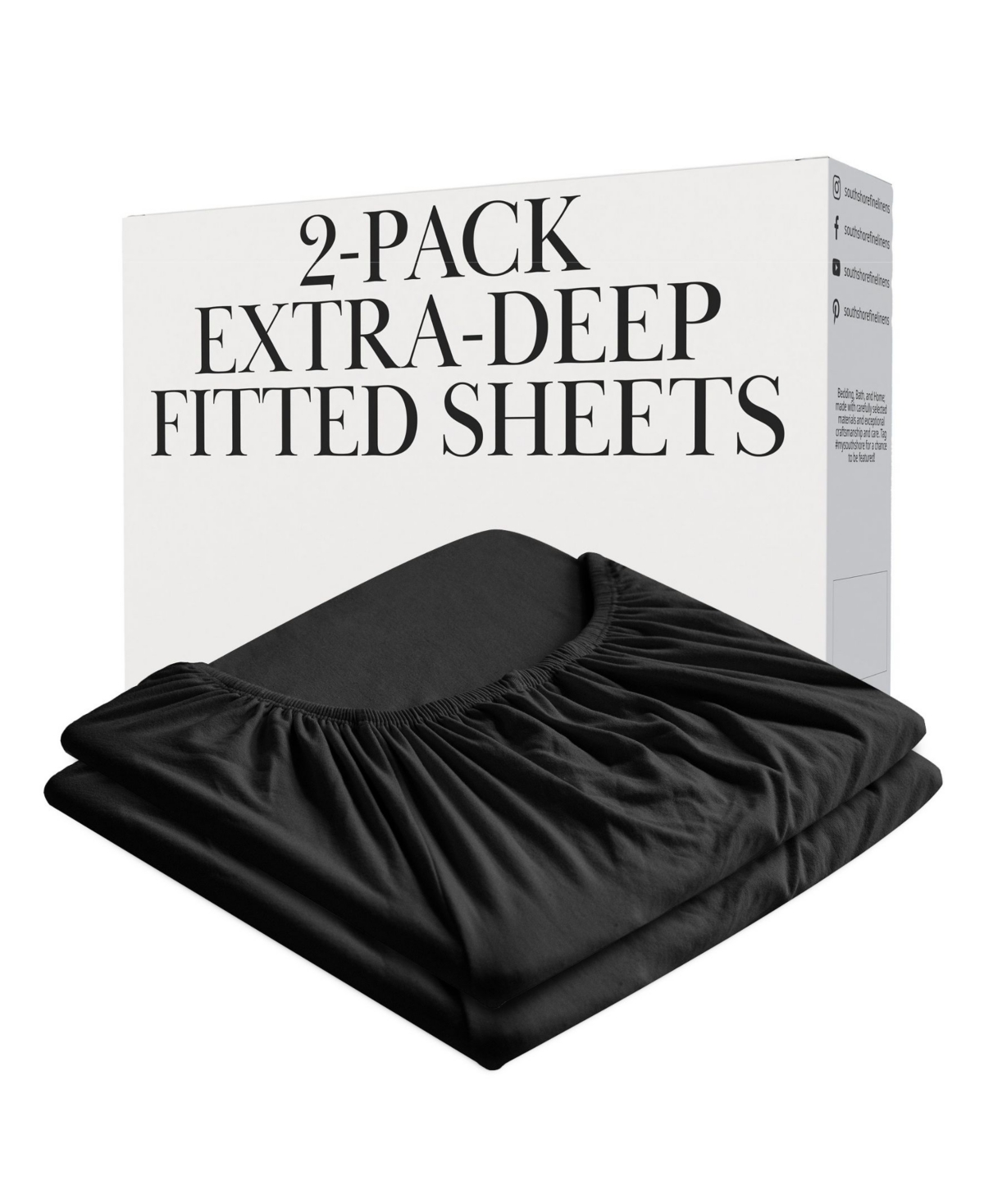 Southshore Fine Linens Vilano Premium Ultra Soft 21" Extra Deep Pocket 2-Pack Fitted Sheet