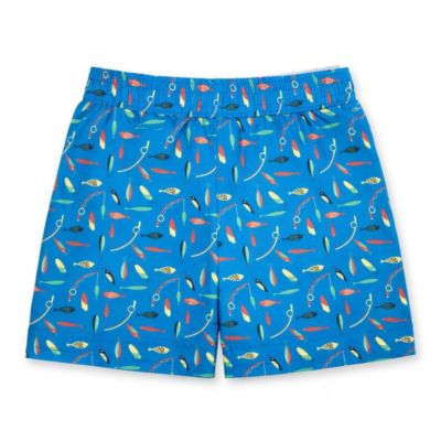 Little Boys Fishing Lure Print Swim Trunk