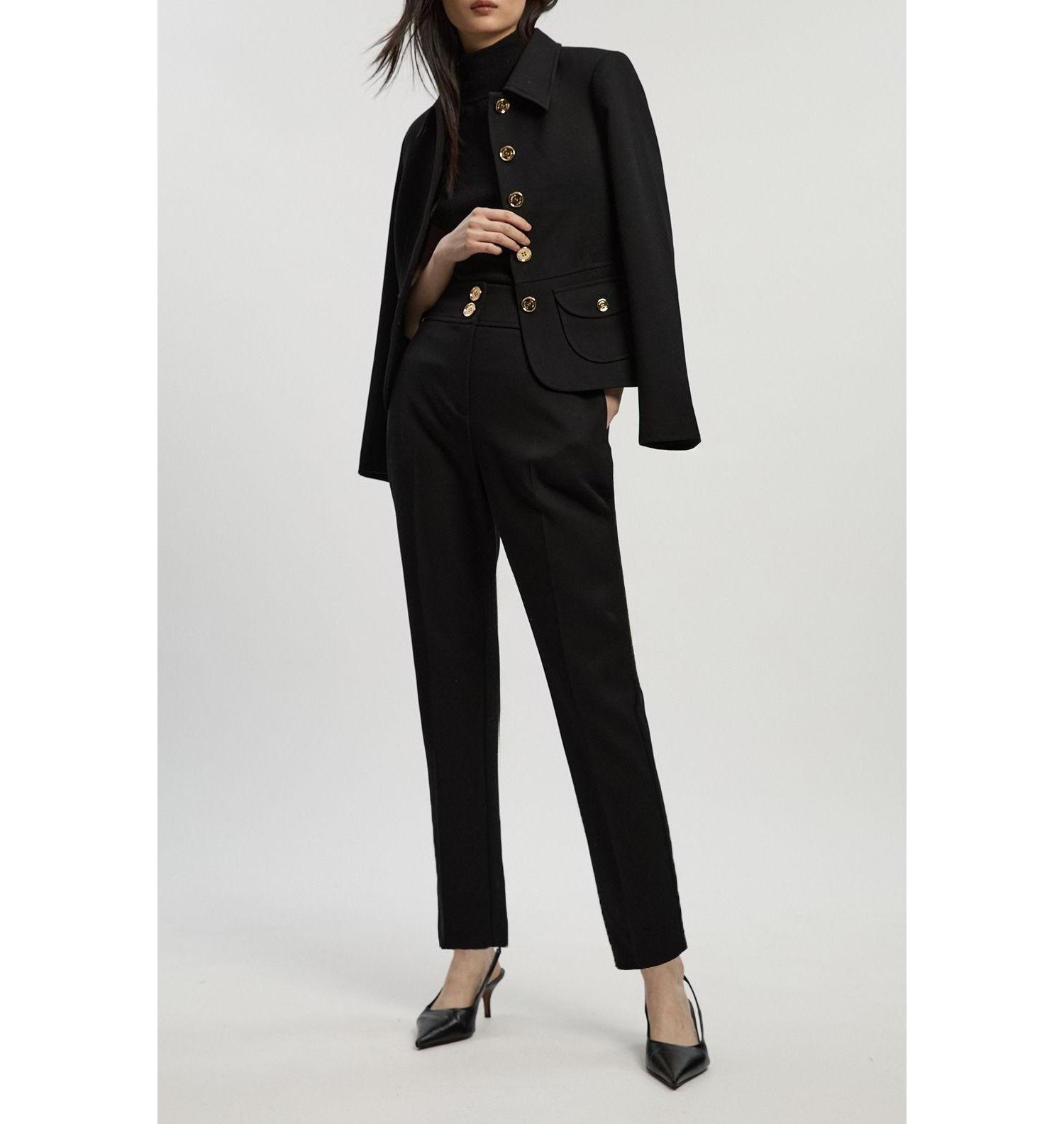 Women's Textured Stretch Straight Leg Trouser
