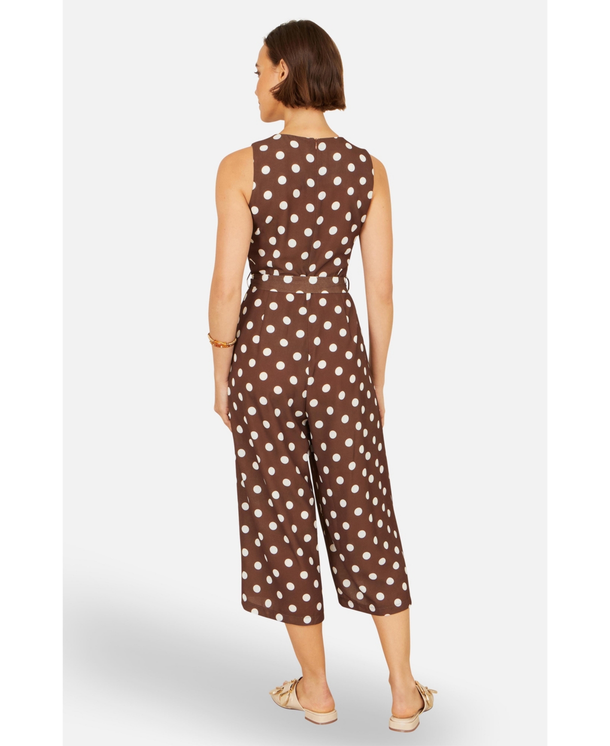 Yumi Women's Polka Dot Culotte Jumpsuit
