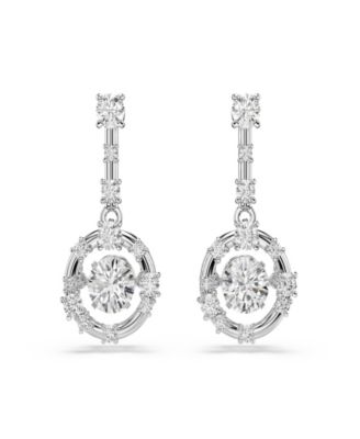 Rhodium-Plated Dancing Stone Earrings