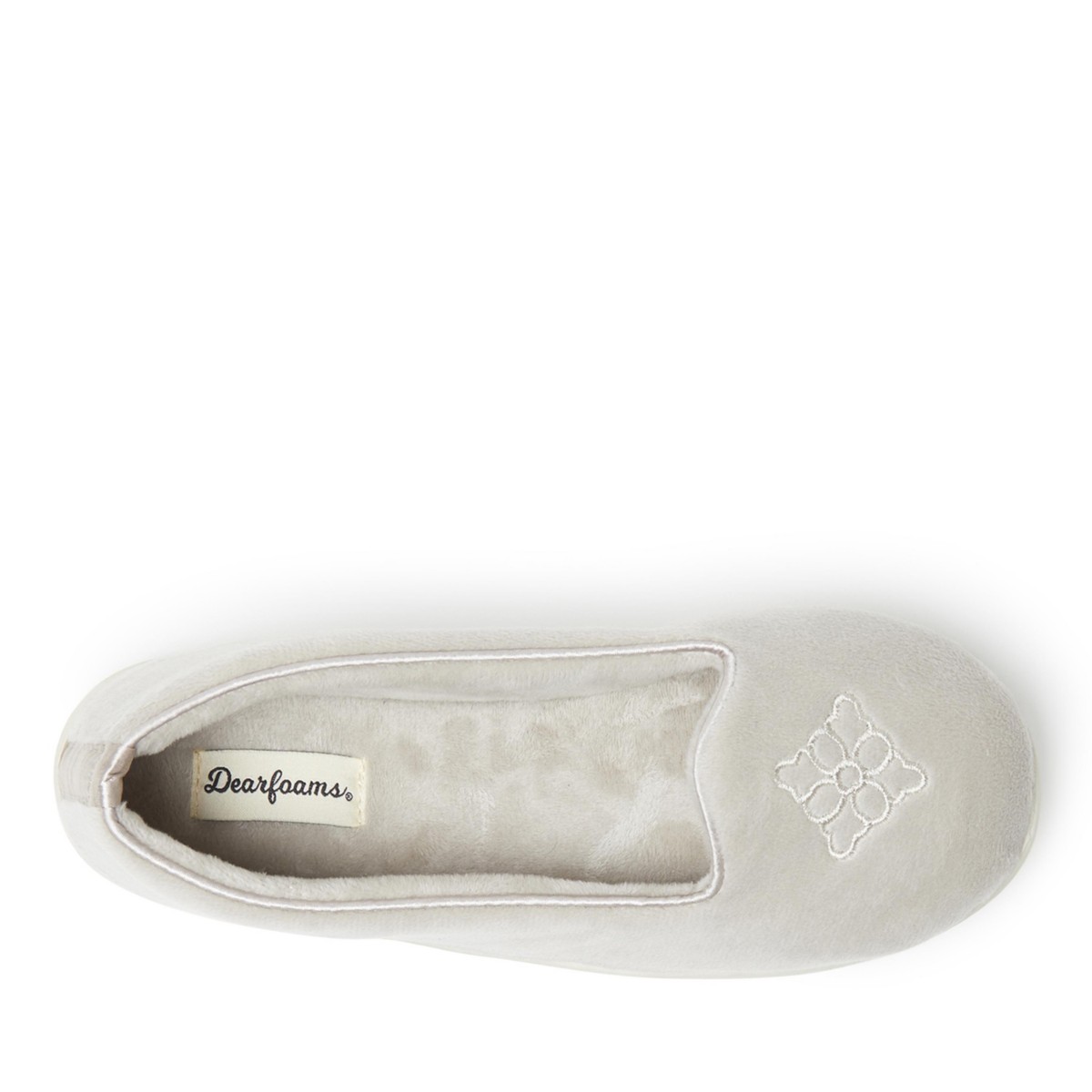 Женские Dearfoams Womens Rebecca Microfiber Velour Closed Back House Slipper — фото 9