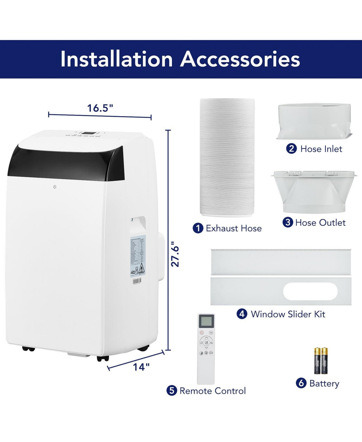 Xo 14,000 Btu 3-in-1 Portable Ac for Rooms Up to 750 Sq. Ft., Ultra-Quiet Energy Saving Dehumidifier and Fan, Remote