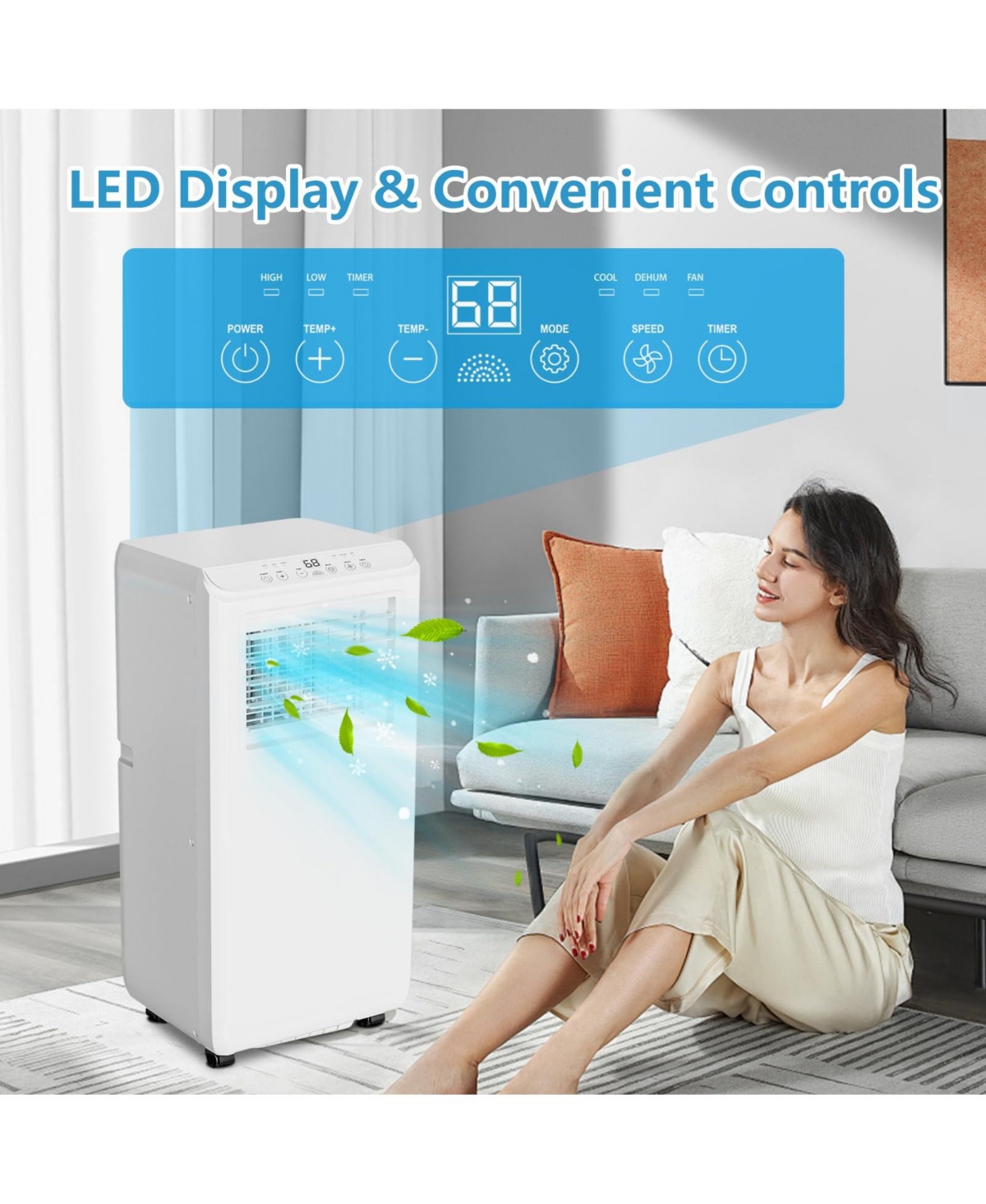 Xo 8,000 Btu Portable Ac, Remote, 24-Hour Timer and Quiet Operation for Bedrooms, Offices and Dorm Rooms, Window Kit
