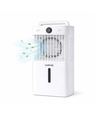 White Portable Air Conditioner Fan, 3 Fan Speeds, 1600ml Tank, Remote Control, 2/4/8 Hour Timer, Adjustable Airflow