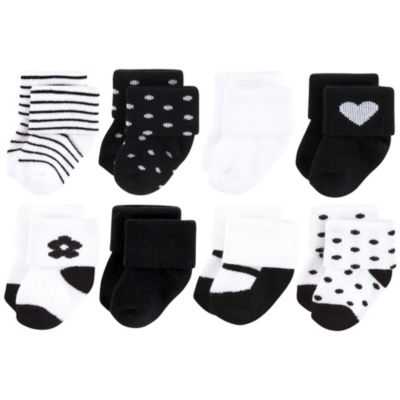 Baby Girls Hudson Cotton Rich Newborn and Terry Socks 8-Pack