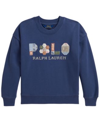 Girls' 2T-6X Patchwork-Logo French Terry Sweatshirt