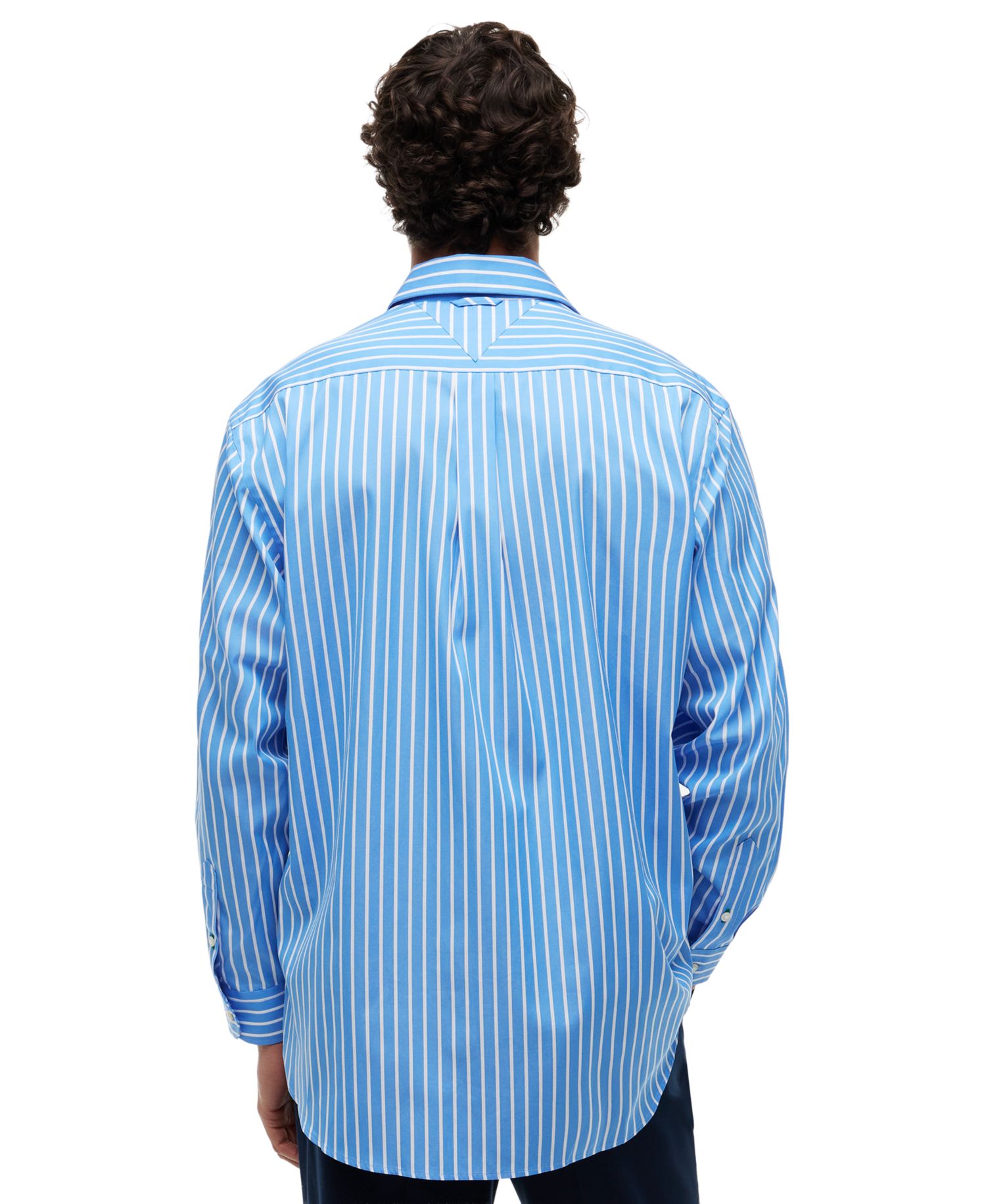 Men's Color-Block Asymmetrical Stripe Shirt