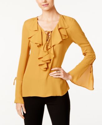 ruffled eci blouse lace
