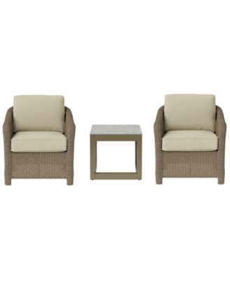 Sonetta 3-Piece Outdoor Club Chairs and End Table Set