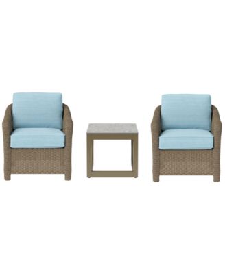 Sonetta 3-Piece Outdoor Club Chairs and End Table Set