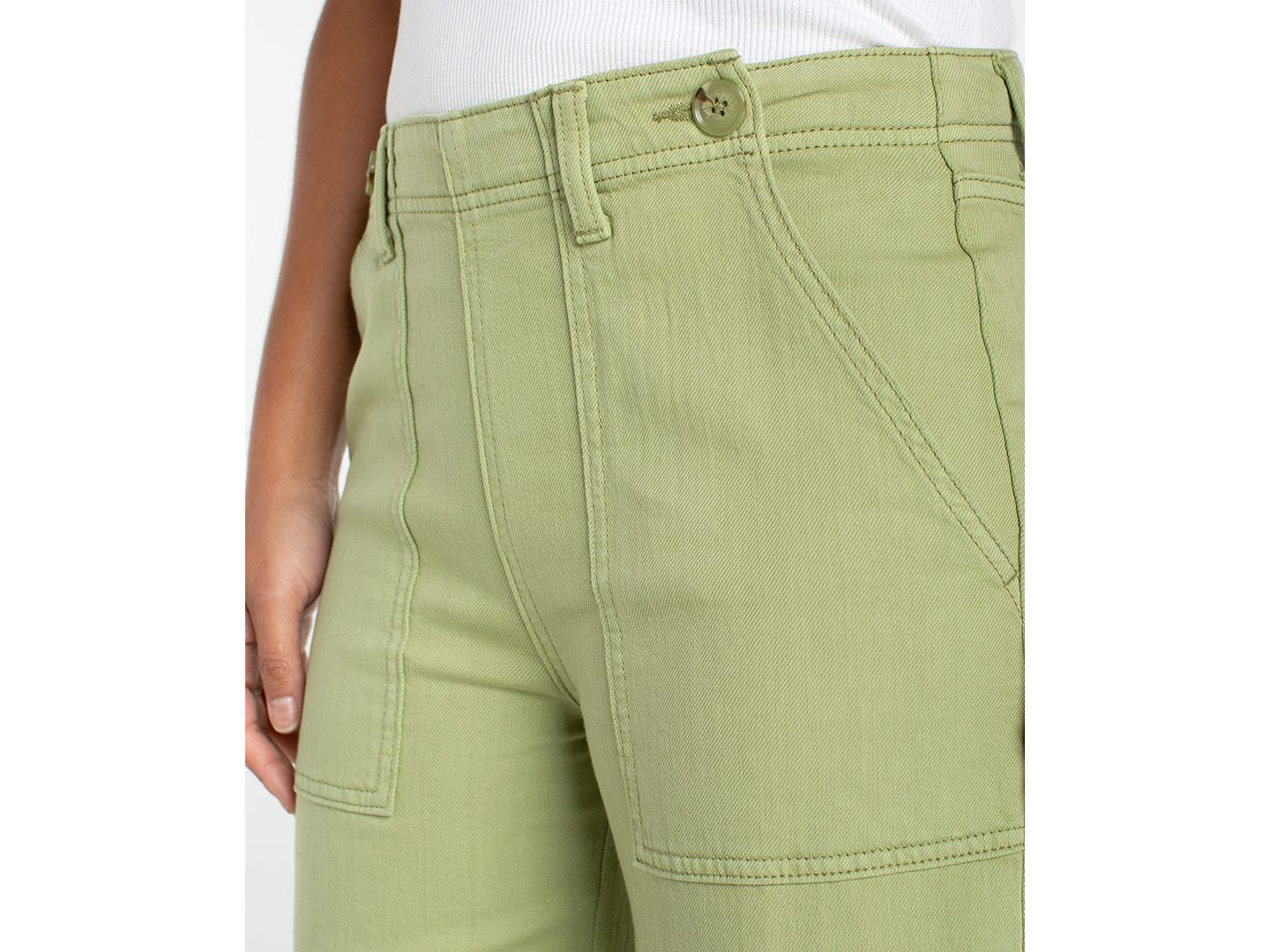 Женские брюки Liverpool Los Angeles Petite Wide-Leg Crop Pants, цвет: Lotus — фото 2