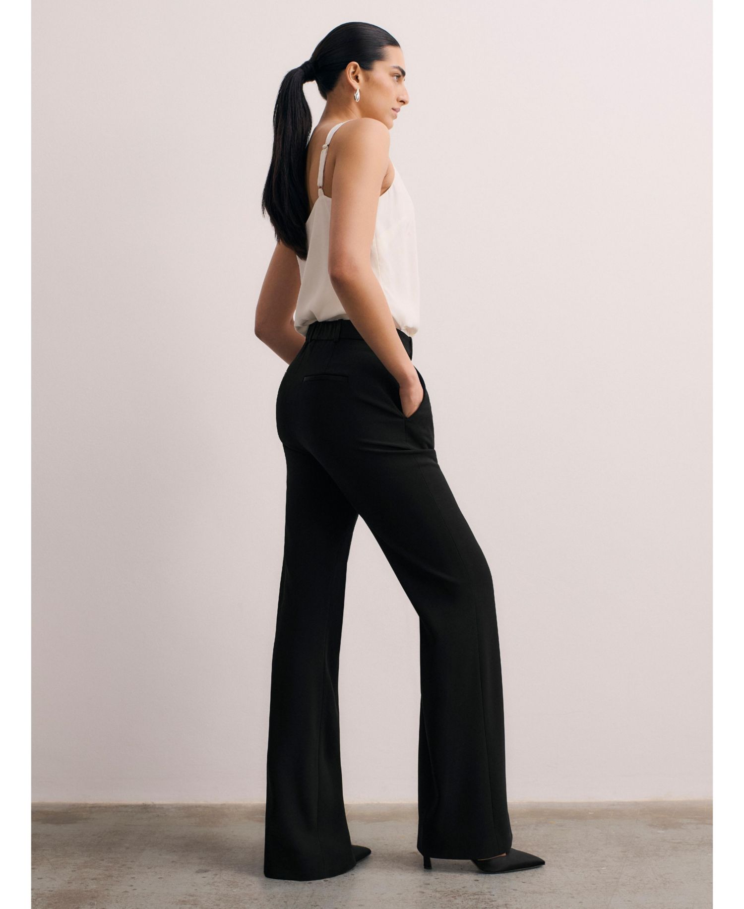 Women's Mid Rise Wide Leg Trousers