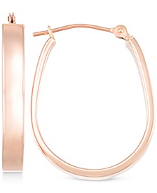 Polished Pear-Shape Hoop Earrings in 10k Rose Gold