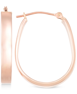 image of Polished Pear-Shape Hoop Earrings in 10k Rose Gold