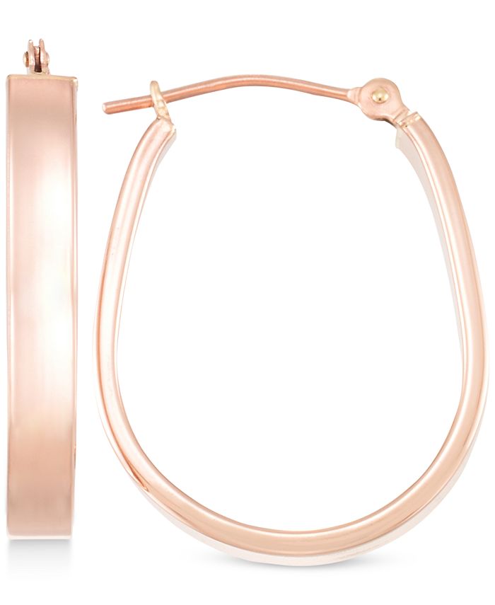 Macy's - Polished Pear-Shape Hoop Earrings in 10k Rose Gold