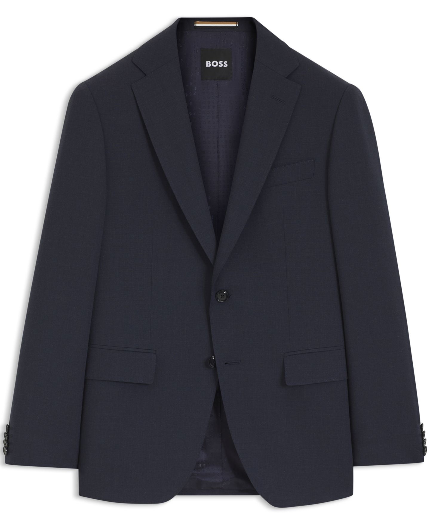 Мужской пиджак Hugo Boss Washable Stretch Fabric Slim-Fit Blazer, цвет: Синий — фото 3