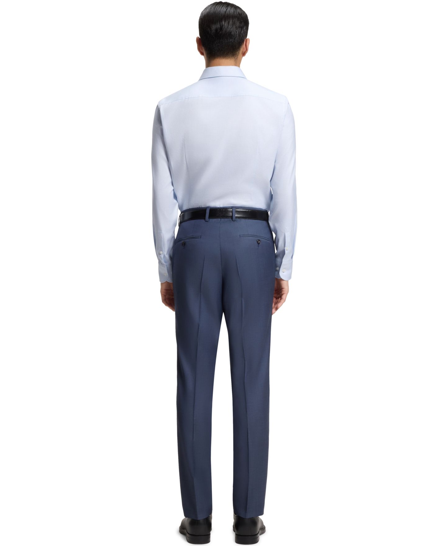 Мужская рубашка Hugo Boss Cotton Twill Slim-Fit Dress Shirt, цвет: Синий — фото 2