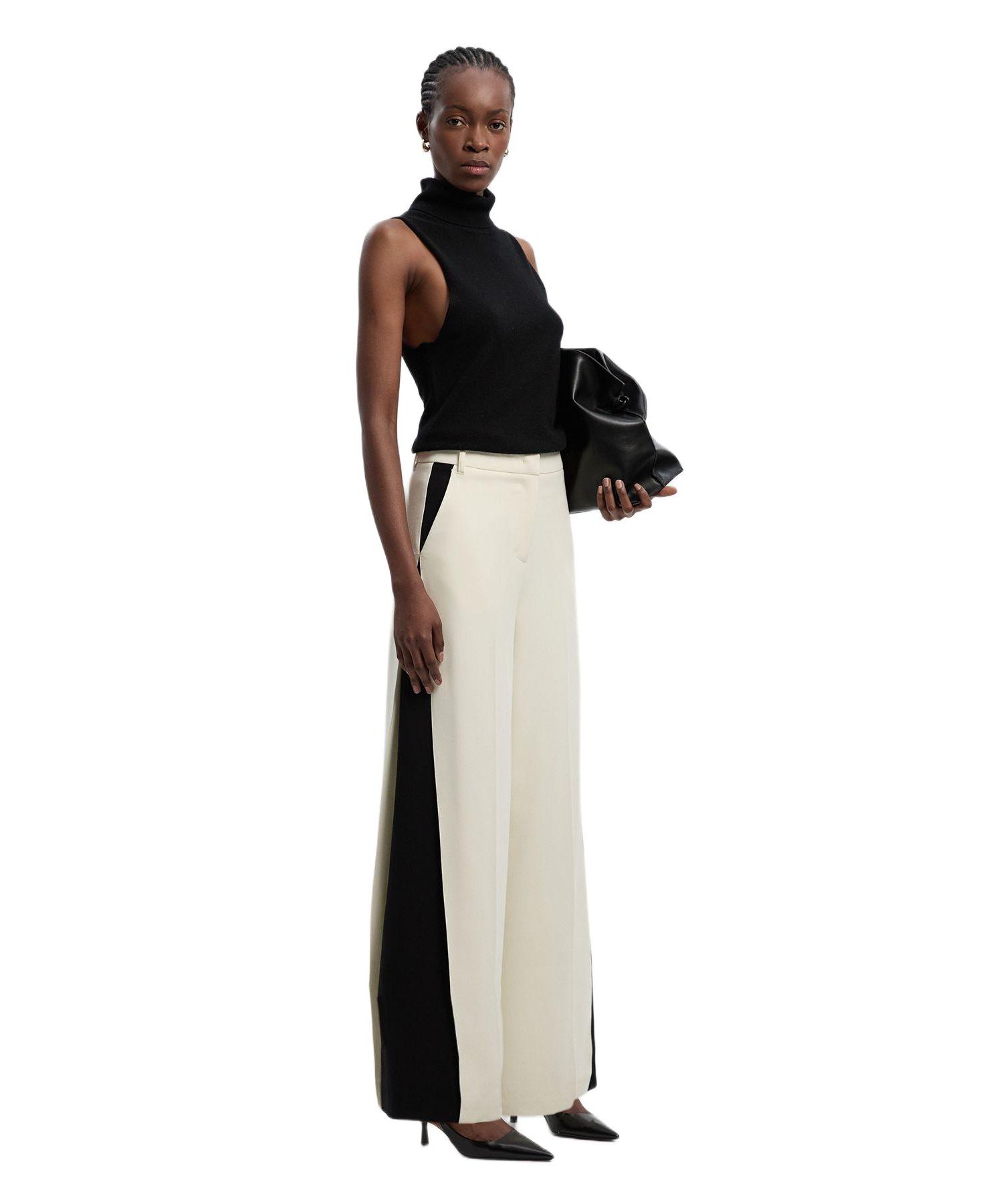 Women's Contrast Colour Wide Leg Trouser
