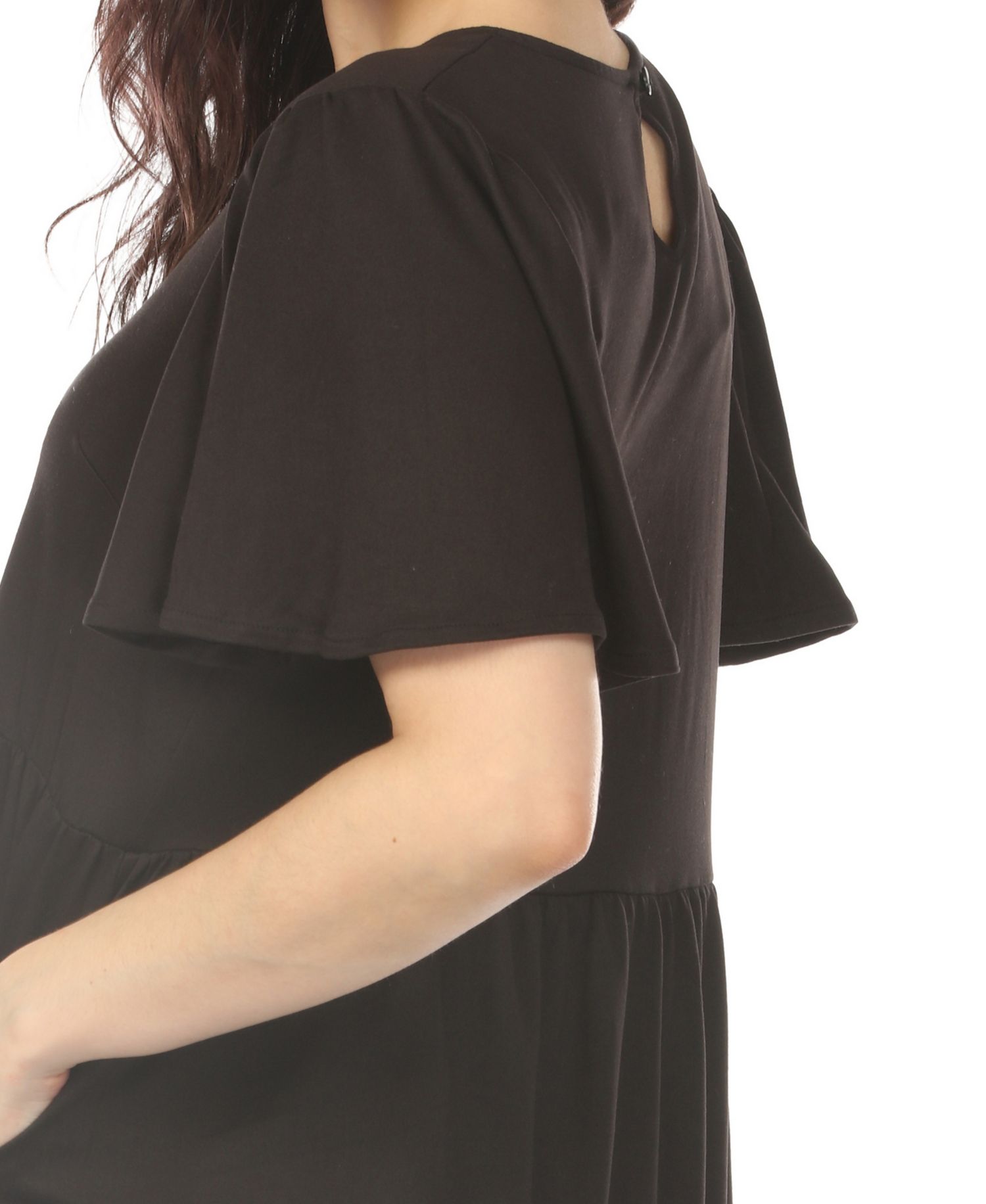 Women's Short-Sleeve Tiered A-Line Maternity Dress