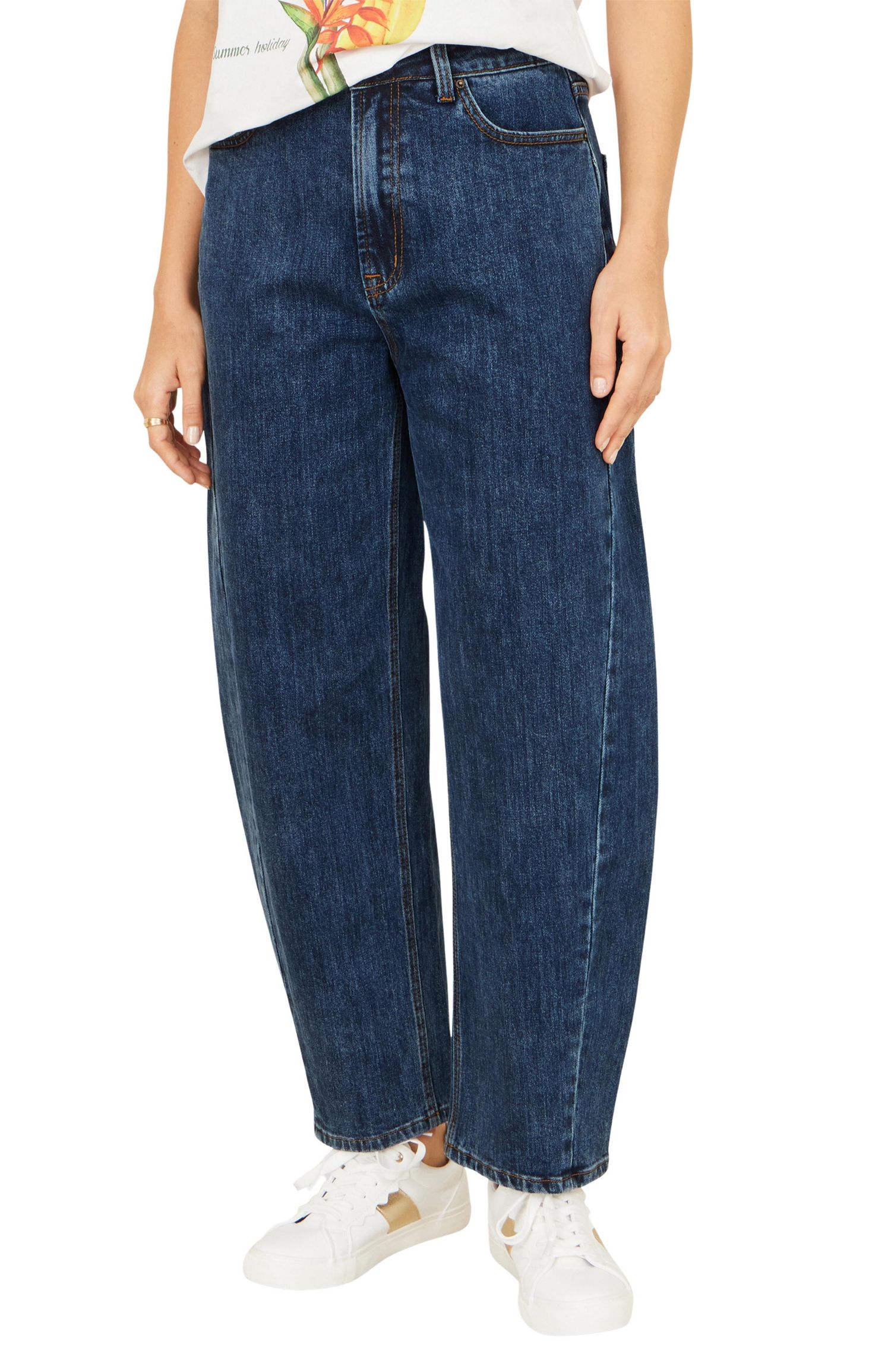 Women's Denim Barrel Relaxed Fit Jeans