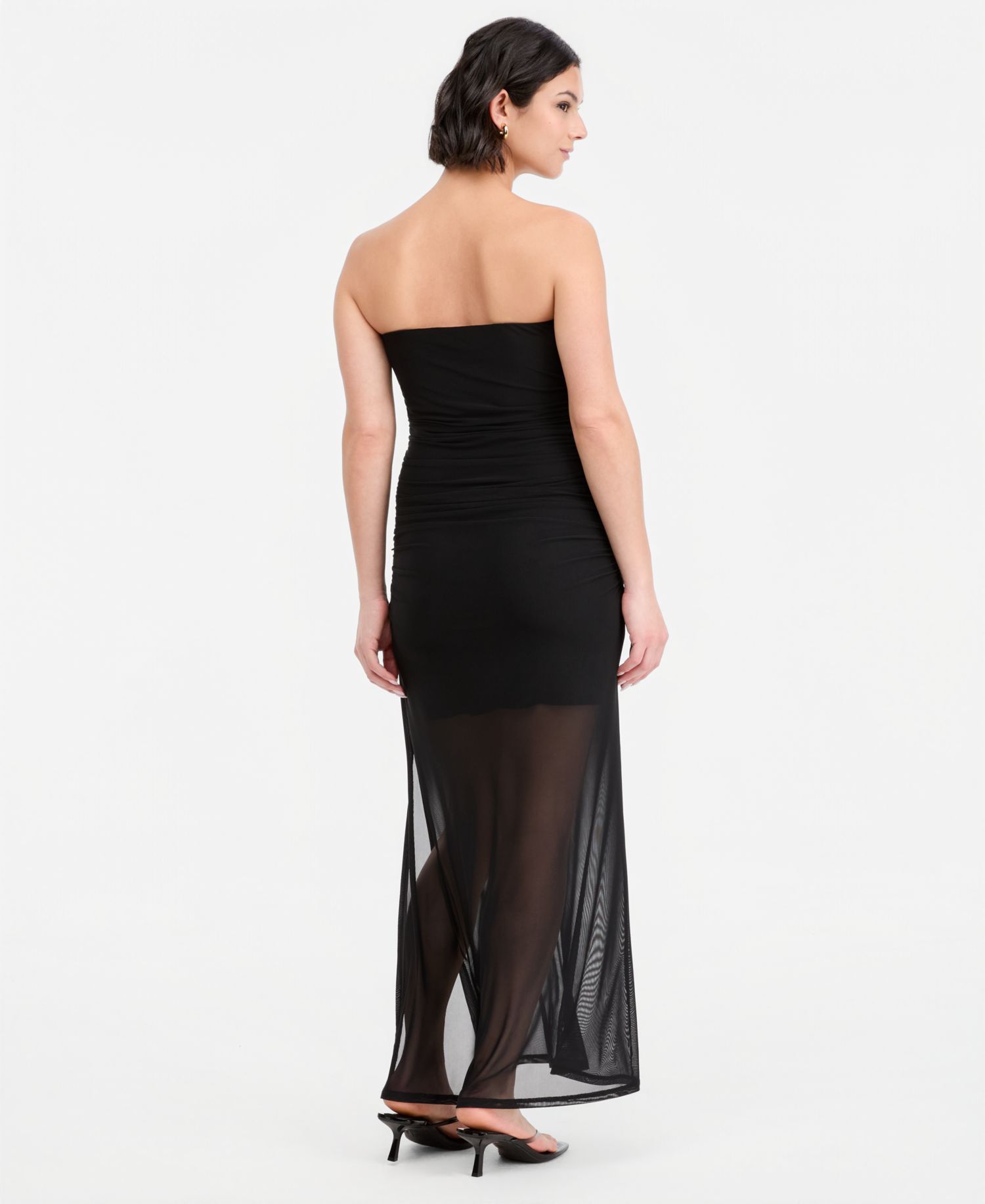 Women's Hardware-Trim Strapless Ruched Dress