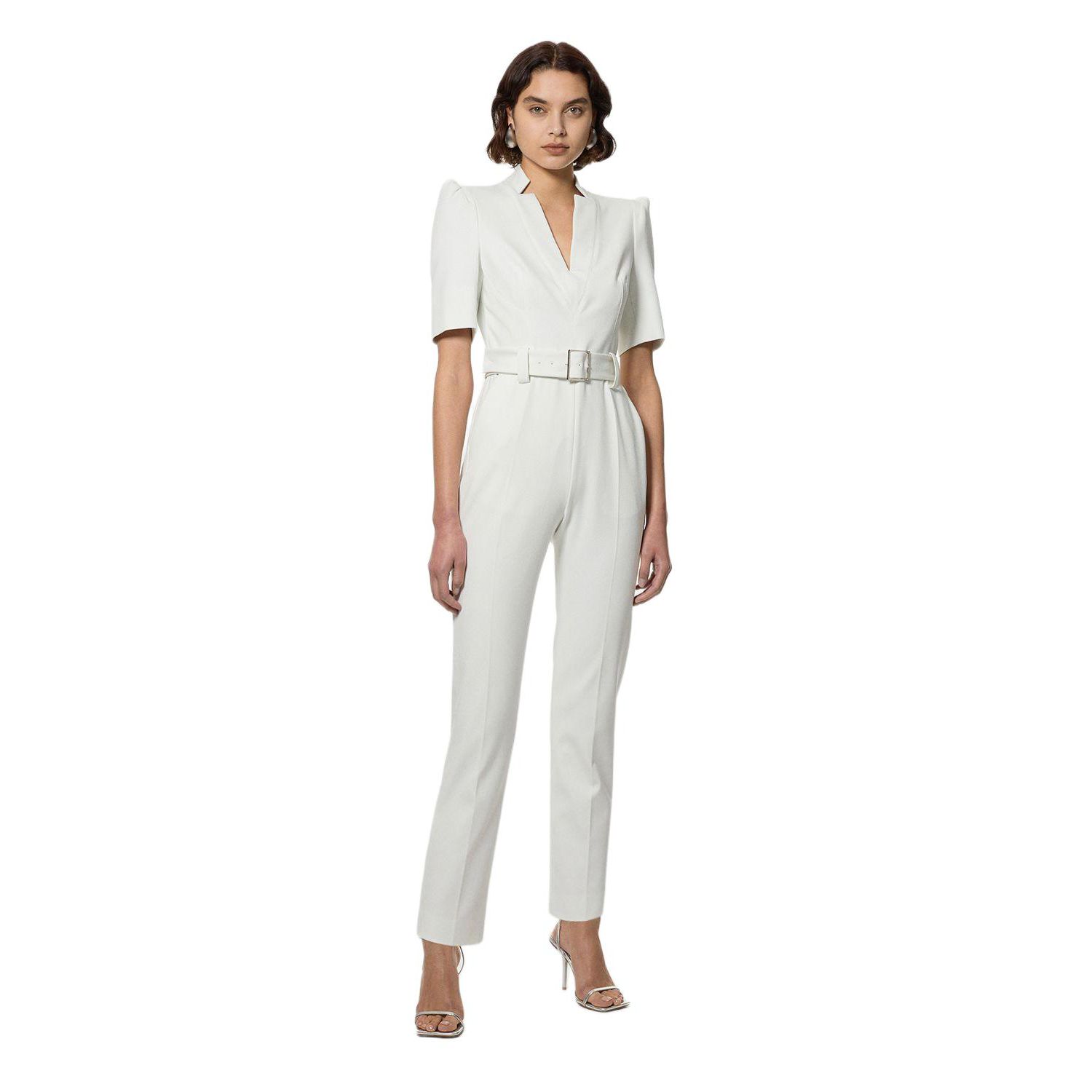 Women's Crepe Belted Jumpsuit