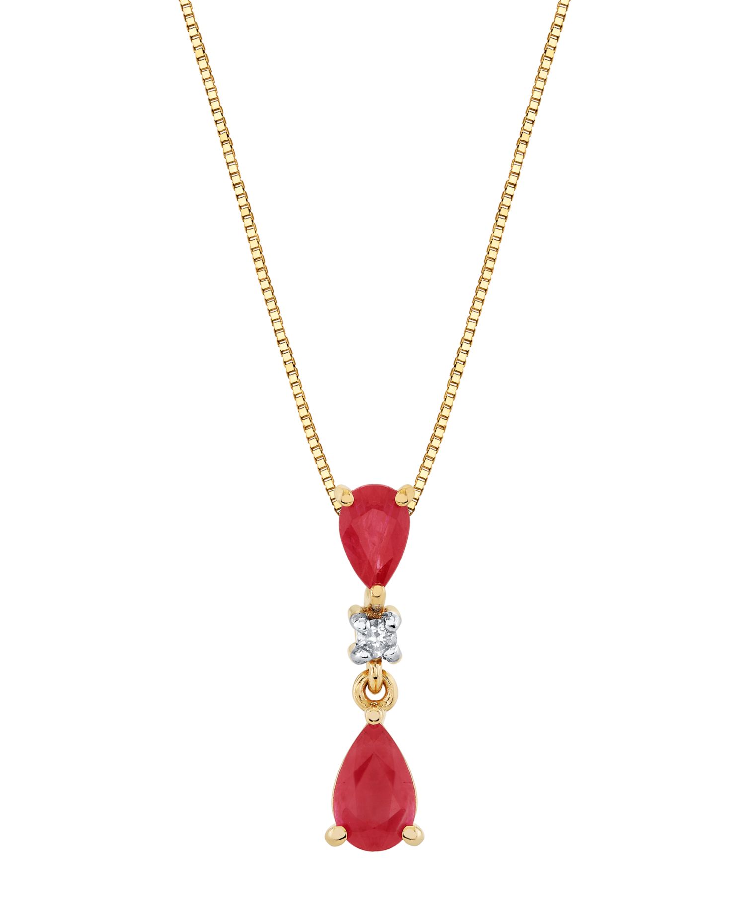 Ruby (5/6 ct. t.w.) & Diamond Accent Pendant Necklace in 10k Yellow Gold