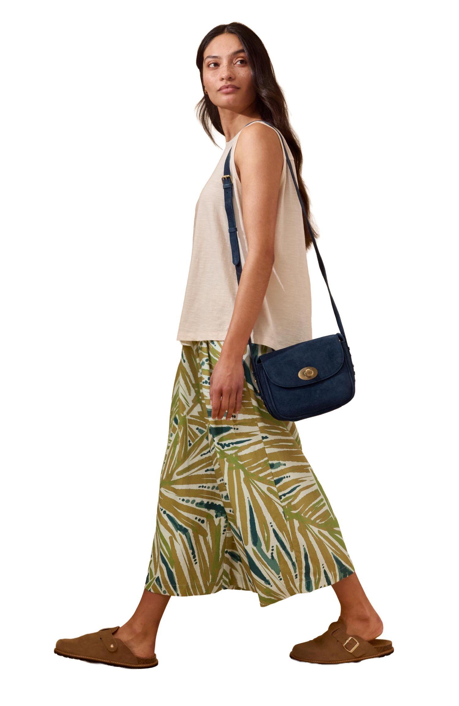 Women's Printed Midi Wide Leg Culottes