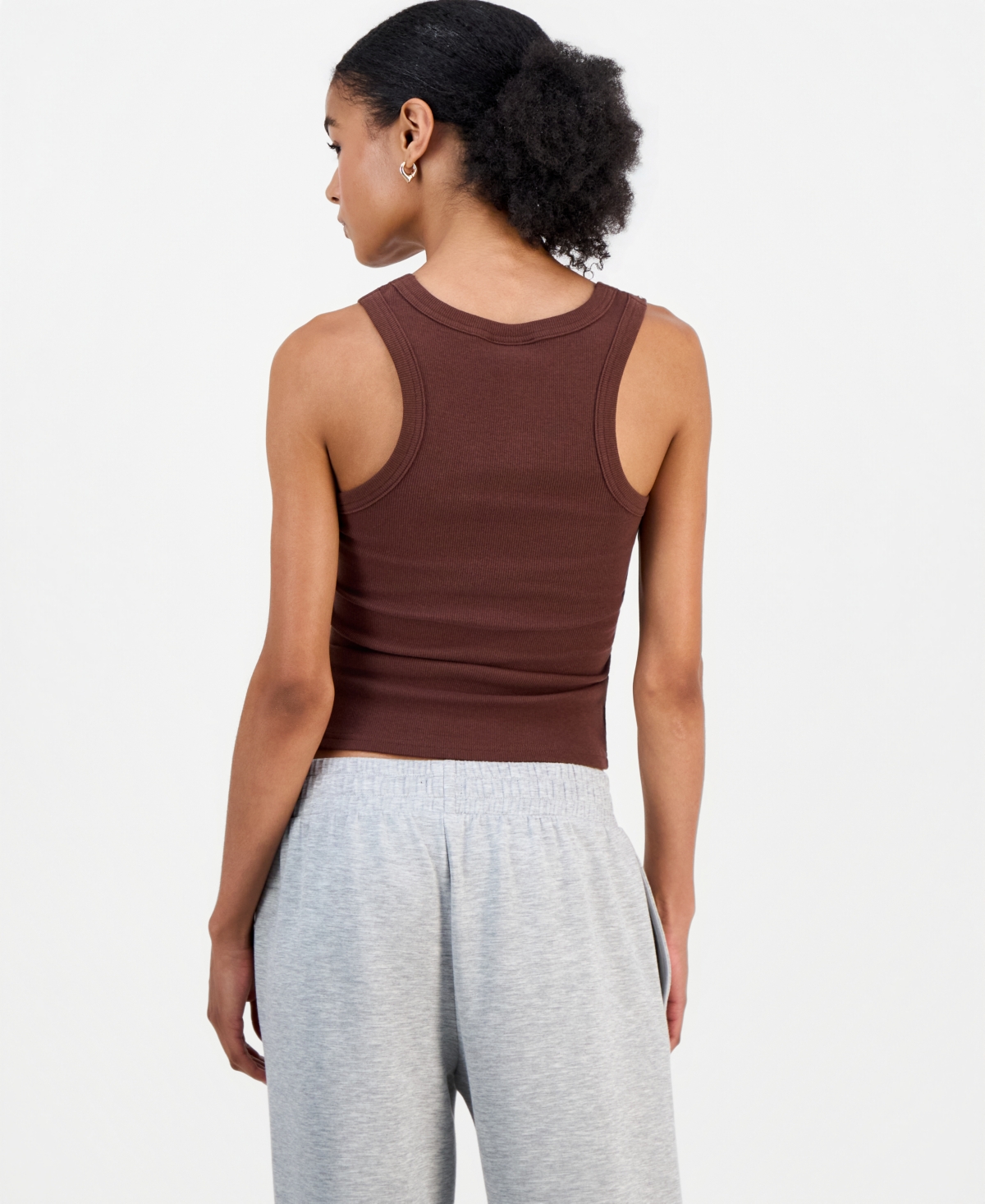 Just Polly Juniors' Studded Racerback Tank Top