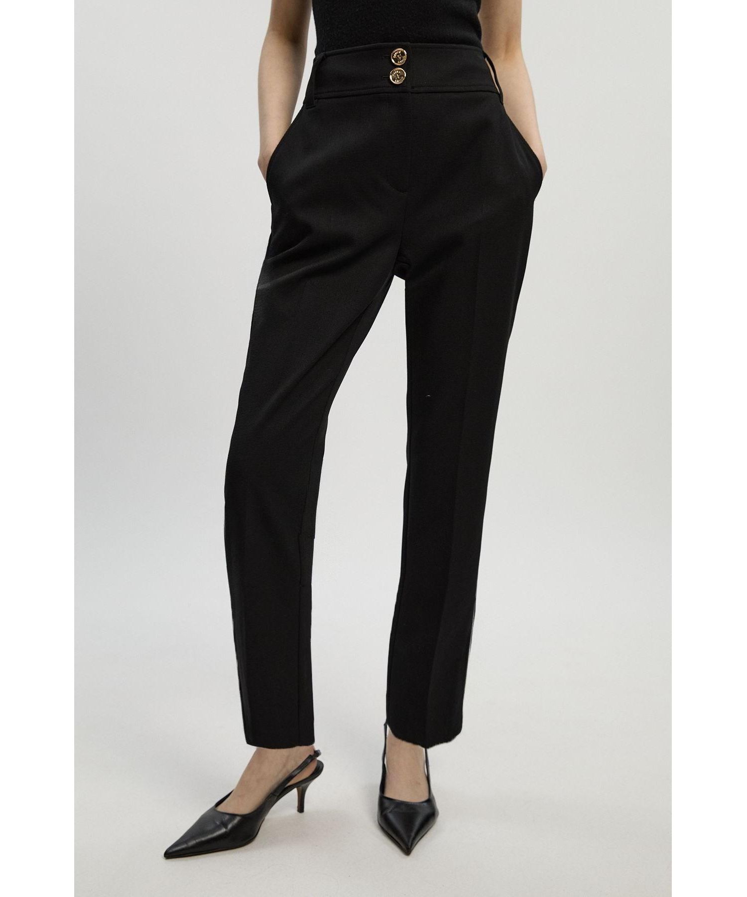 Women's Textured Straight Leg Trousers