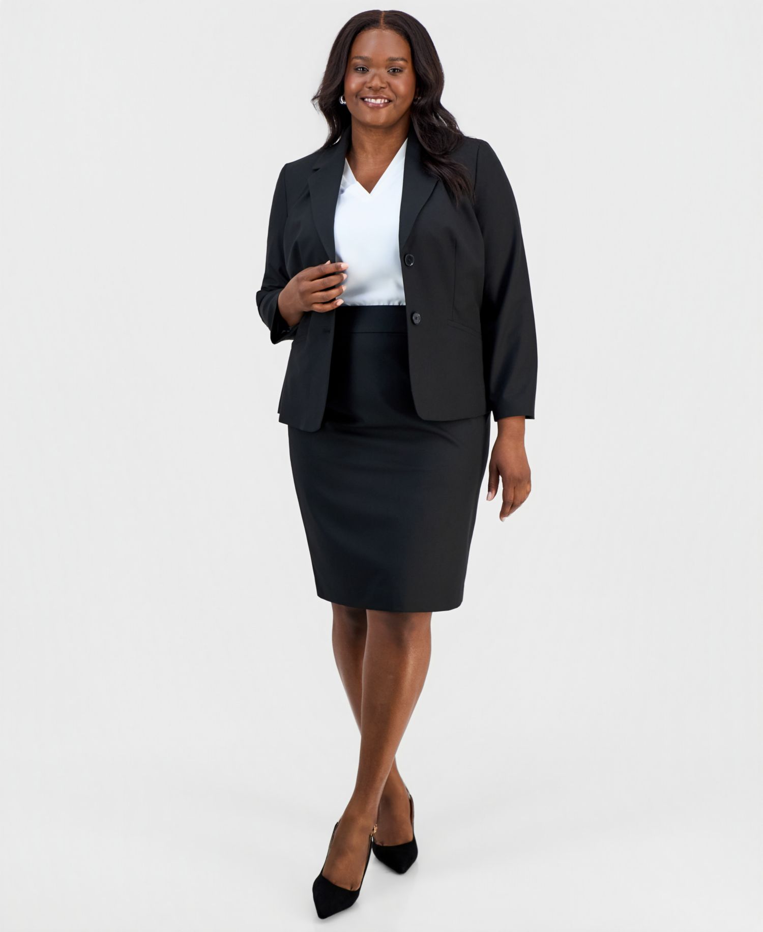 Plus Size Machine Washable Knee-Length Pencil Skirt