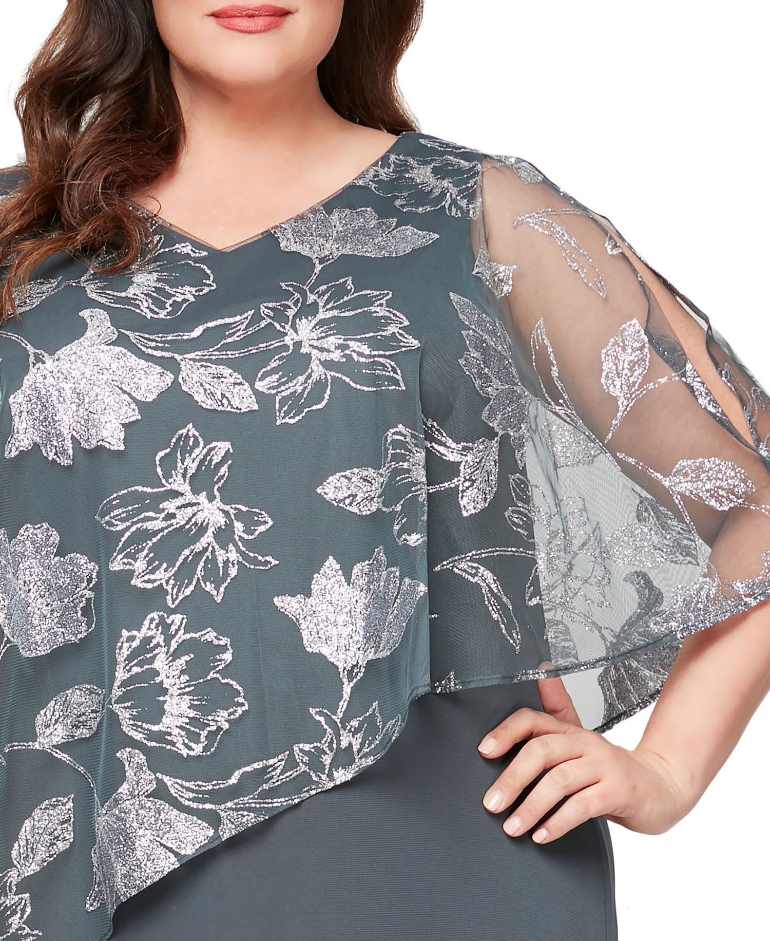 Plus Size V-Neck A-Line Ball Gown Dress